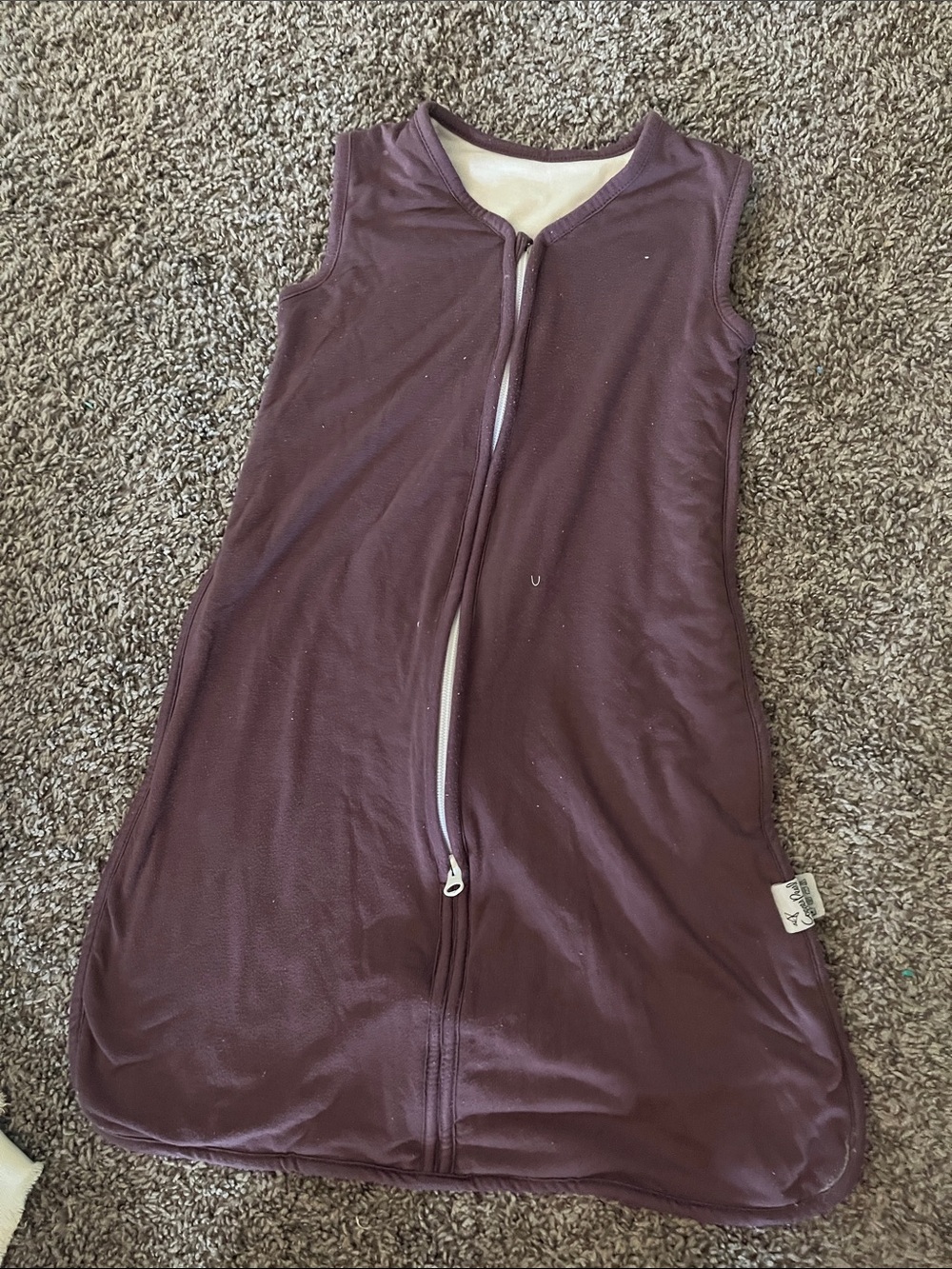 Plum Sleeveless Baby Sleep Sack with Front Zipper